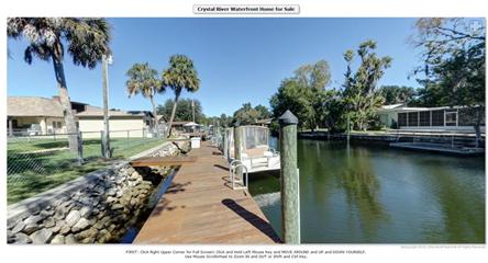 Canal and Boat Docks of the Crystal RIver Waterfront Home for Sale